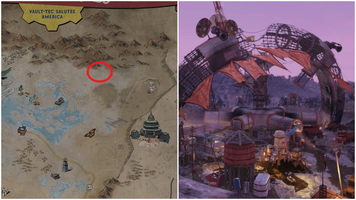 Immagine delle migliori posizioni dei campi di Fallout 76