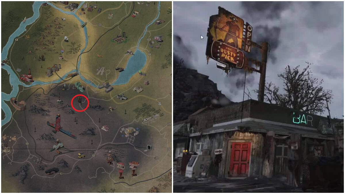 Immagine delle migliori posizioni dei campi di Fallout 76