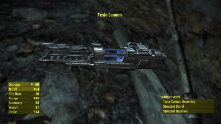 the tesla cannon from best of three side quest in fallout 4