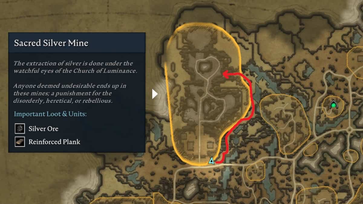 V Rising Sacred Silver Mine-Karte