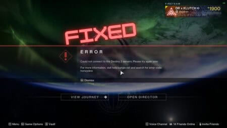 Destiny 2: How To Fix Error Code Honeydew