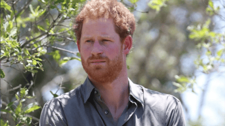 Prince Harry with a concerned expression