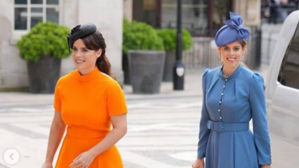Princesses Eugenie and Beatrice attend a royal event.