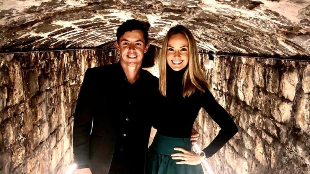 Rory McIlroy and his wife Erica Stoll in matching black outfits