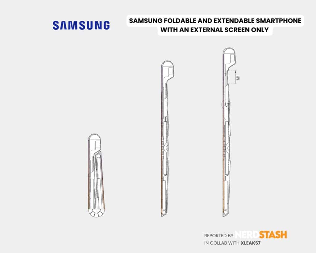 拡張可能な外部スクリーン（側面）のみを備えた Samsung Galaxy Z Flip 