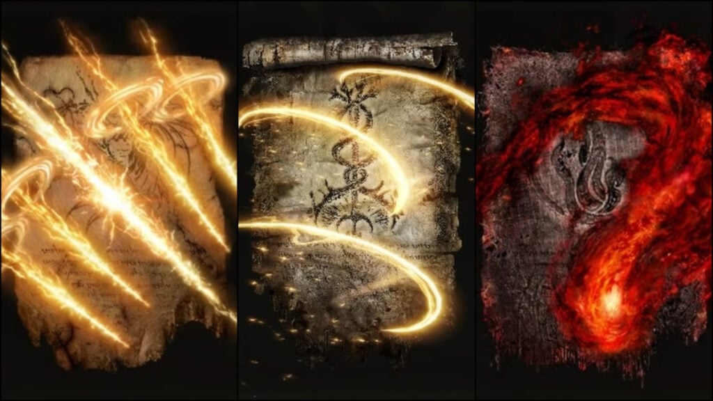 The symbols for three of the best Incantations in Elden Ring Shadow of the Erdtree