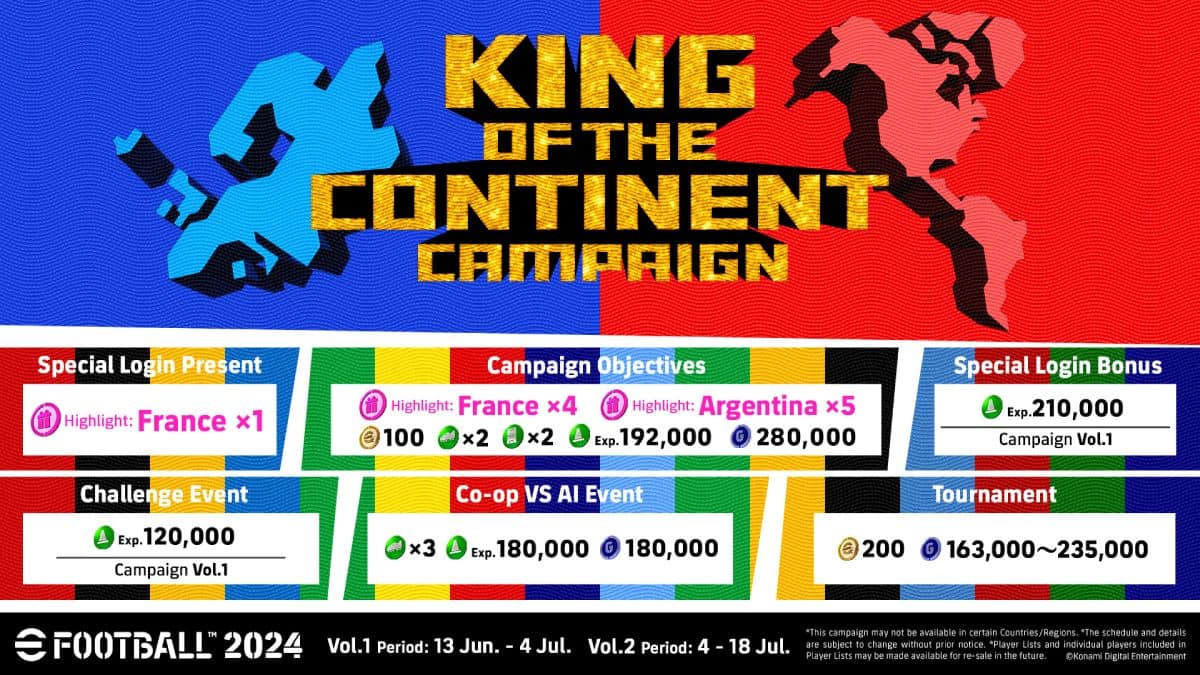 eFootball Announces Season 7: King of the Continent