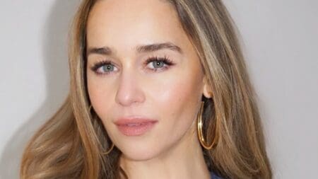 Emilia Clarke poses close up
