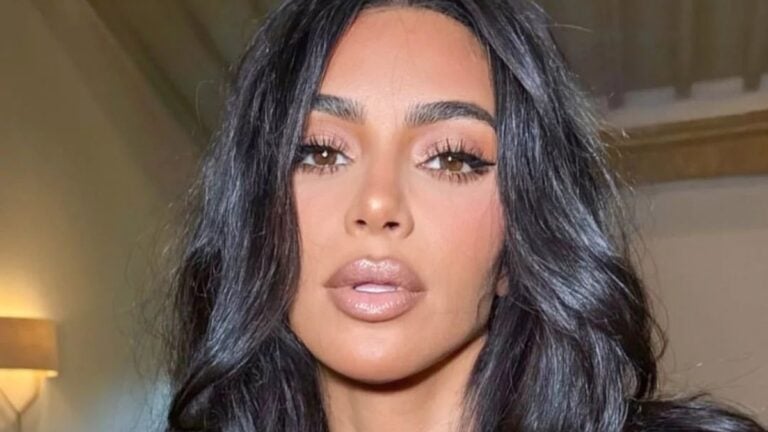 Kim Kardashian poses close up