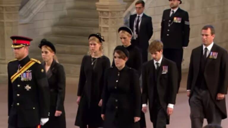 Prince Harry and members of The Royal Family attend the funeral of Queen Elizabeth II.